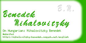 benedek mihalovitzky business card